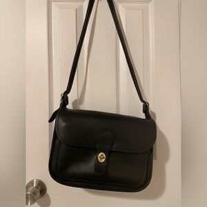 1986 Vintage COACH Rambler - Soft Black Leather (Suede Interior), Brass Hardware